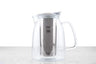 glass loose leaf teapot with white top