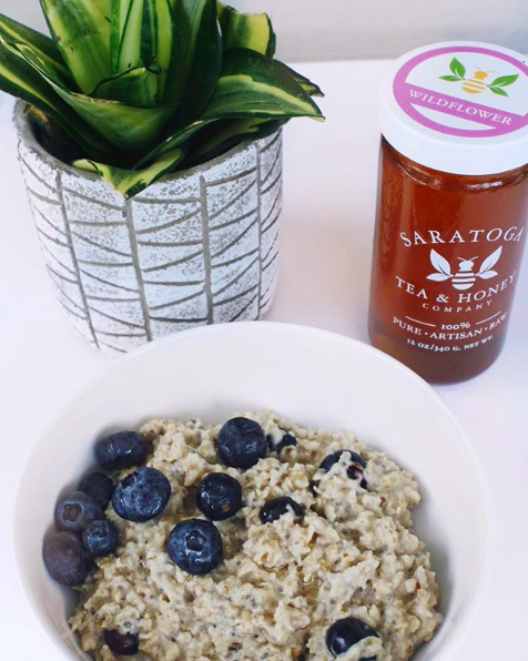 Blueberry Power Oatmeal with Wildflower Honey