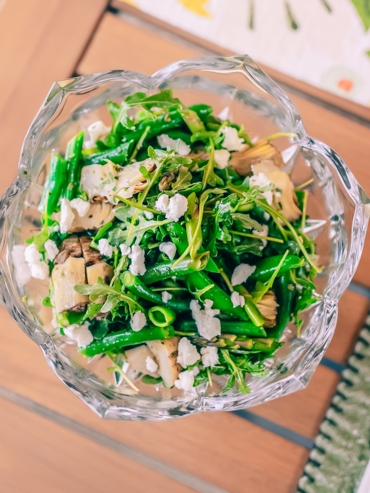 salad dressed with herb and honey vinaigrette
