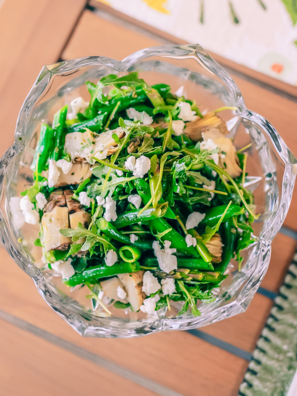 salad dressed with herb and honey vinaigrette