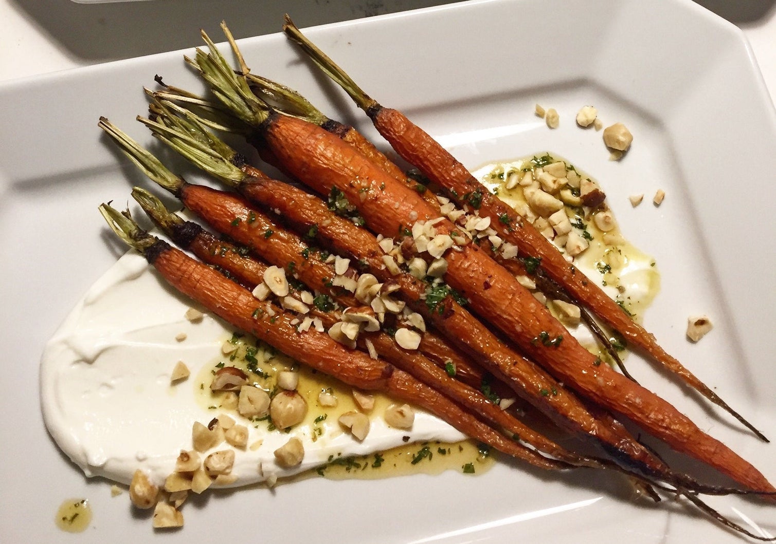 Roasted Carrots with Italian Alps Honey, Hazelnuts, Mint & Yogurt