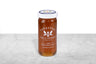 Amber NY wildflower honey in a 12oz clear glass jar branded with the Saratoga Tea & Honey Co. logo and a white top. The logo and the words: "100% Pure Raw Honey" are printed on the jar.