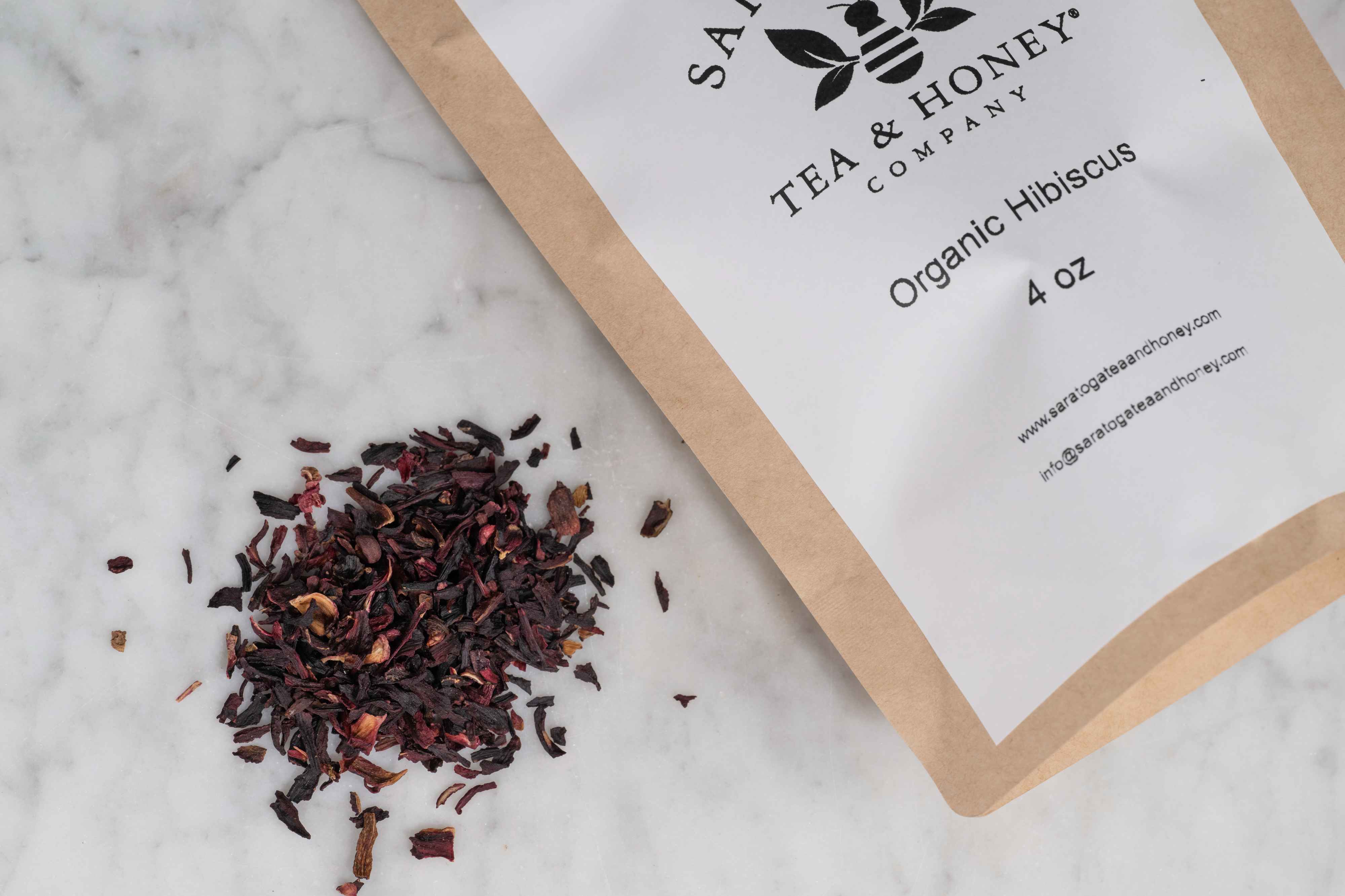 A 4 ounce bag of organic hibiscus