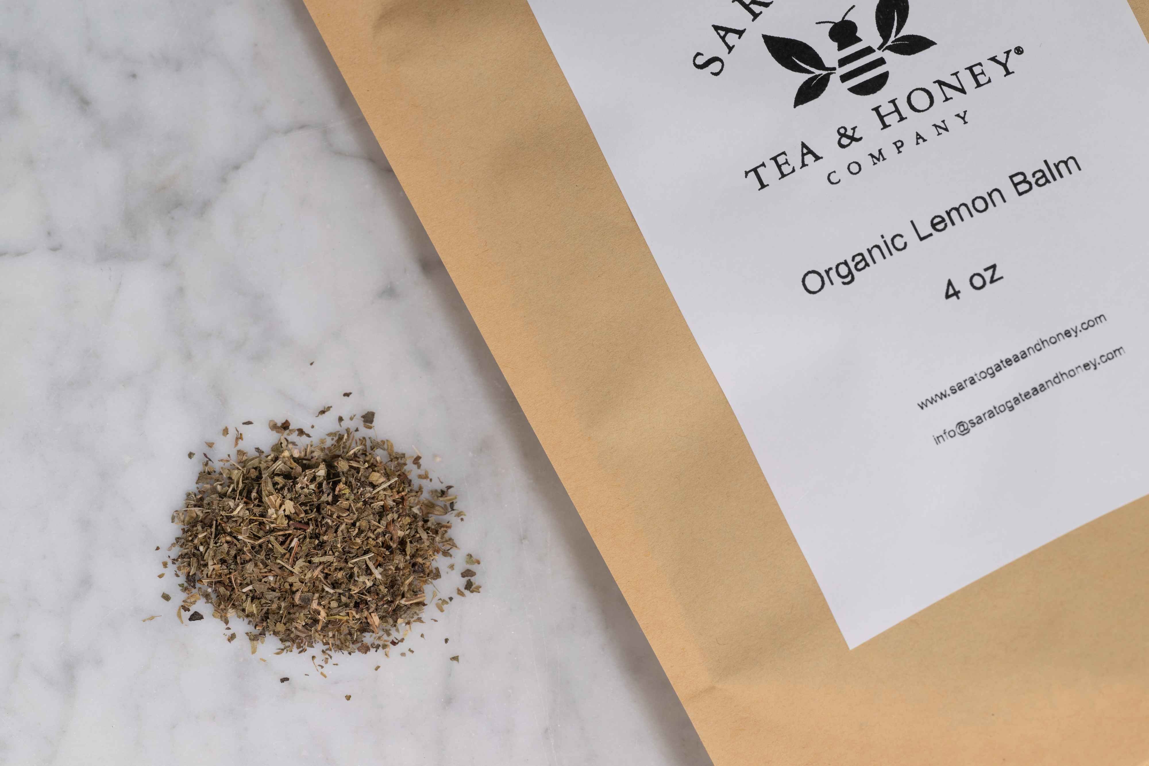 A 4 ounce bag of organic lemon balm