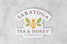 die cut vinyl sticker of Saratoga Tea & Honey Co. logo