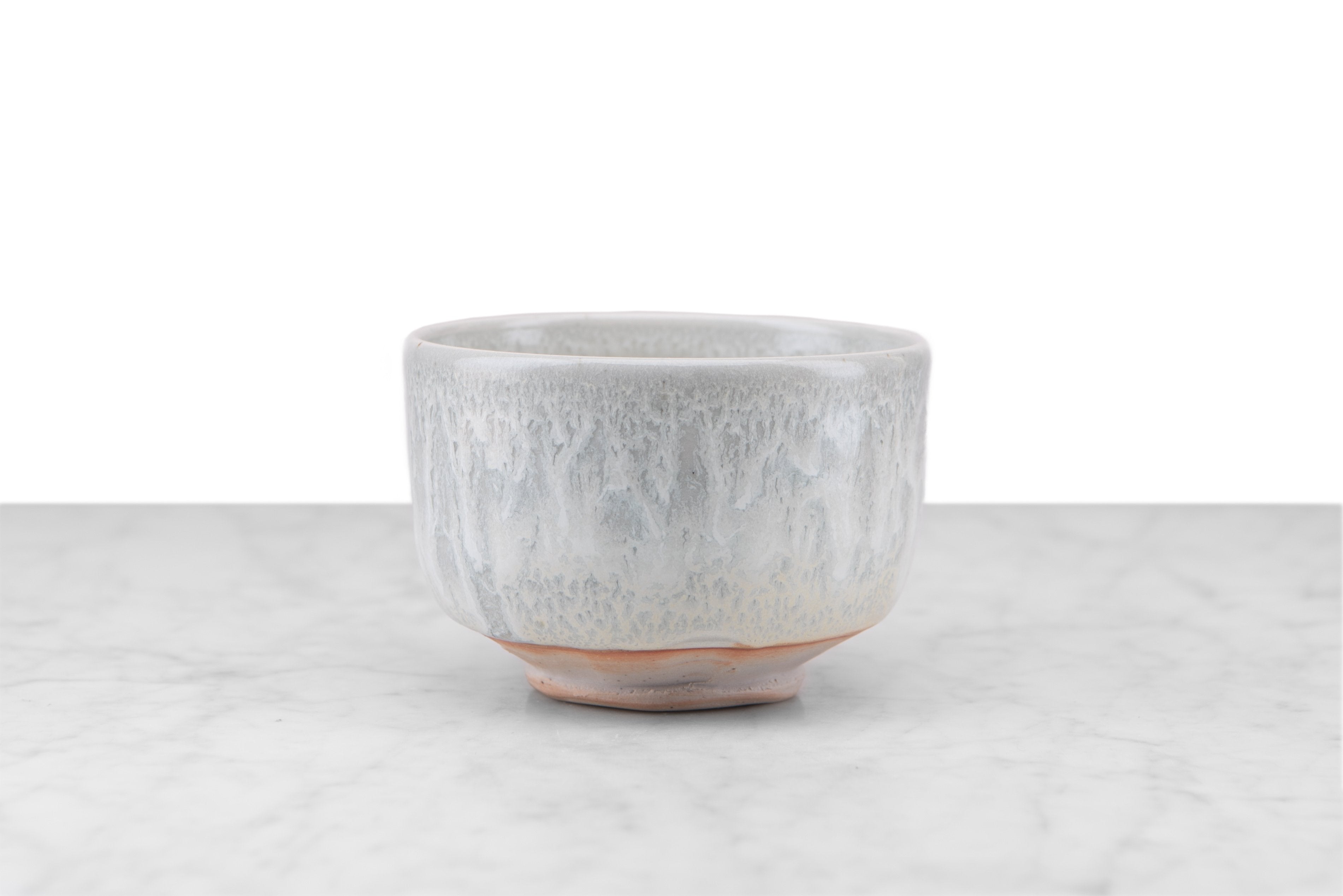 light grey matcha chawan tea bowl by local NY potter