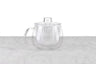 clear glass brew in mug with infuser and top