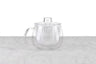 clear glass brew in mug with infuser and top