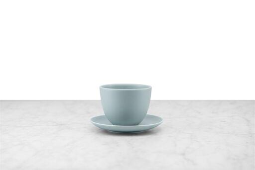 mint green Japanese-inspired tea cup with saucer