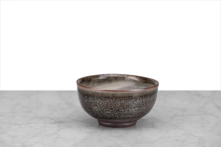 grey speckled pottery bowl for snacks or tea