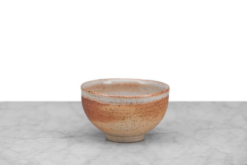 peaches and cream tea bowl handmade in Catskills NY