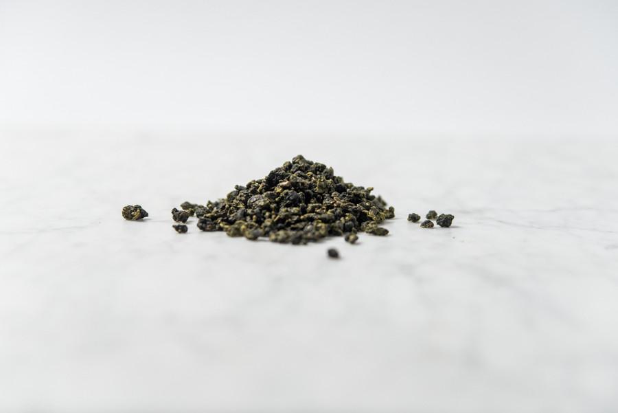 tightly rolled loose leaf milk oolong