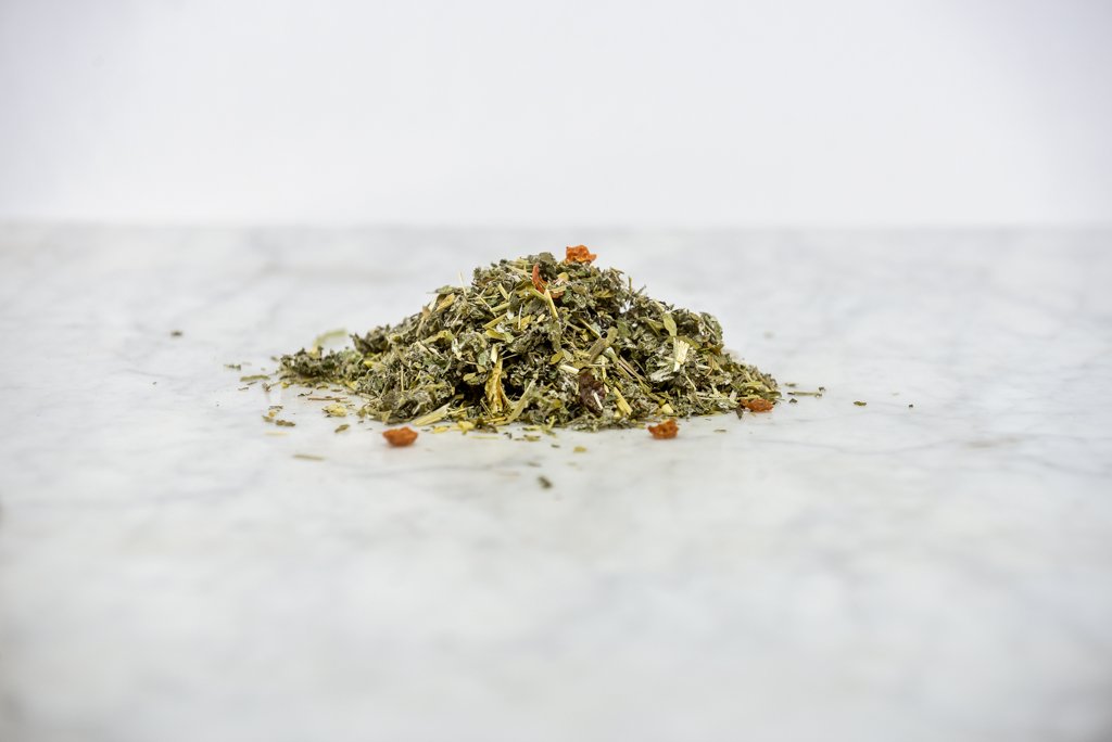loose pile of baby bumb pregnancy herbal tisane tea