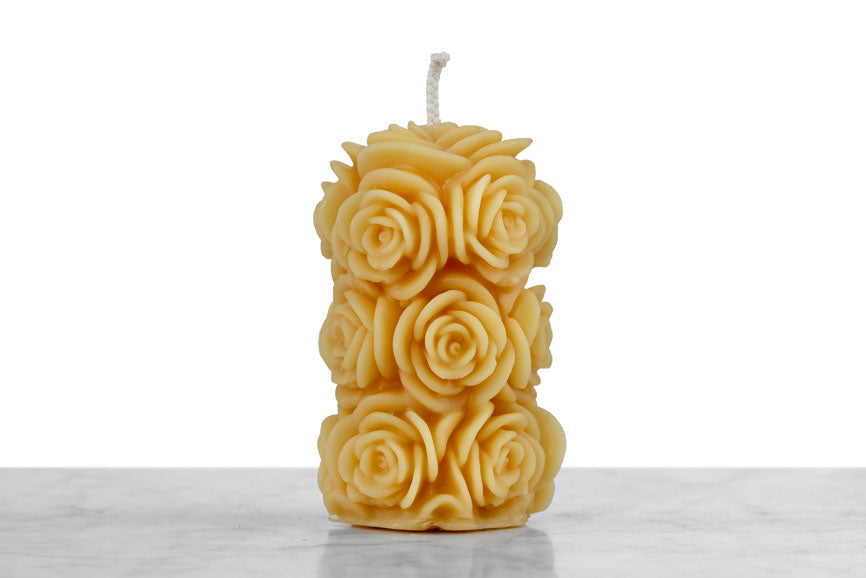 Beeswax Fading Rose Candle