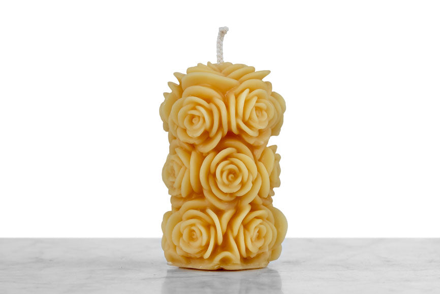 100% Pure Beeswax Rose Candle