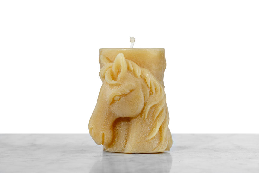 Beeswax Horse Pillar Candle